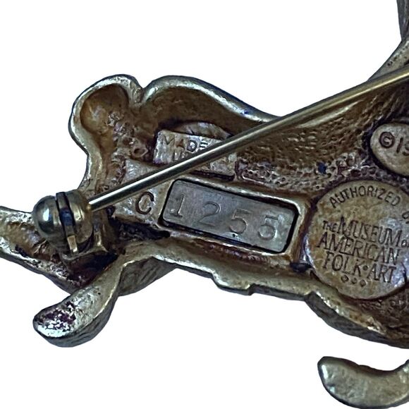 The Museum of American Folk-Art Vintage Jack Rabbit Pin  Vtg The Museum of American Folk-Art Brooch Jack Rabbit Enamel Pin 1.75”